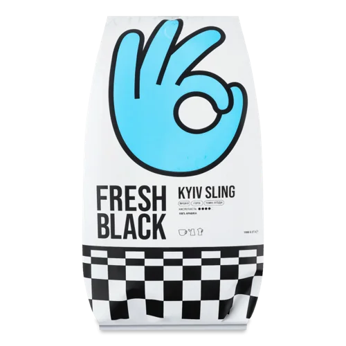 Кава Свіжообсмажена В Зернах Kyiv Sling Fresh Black, м/у 1кг