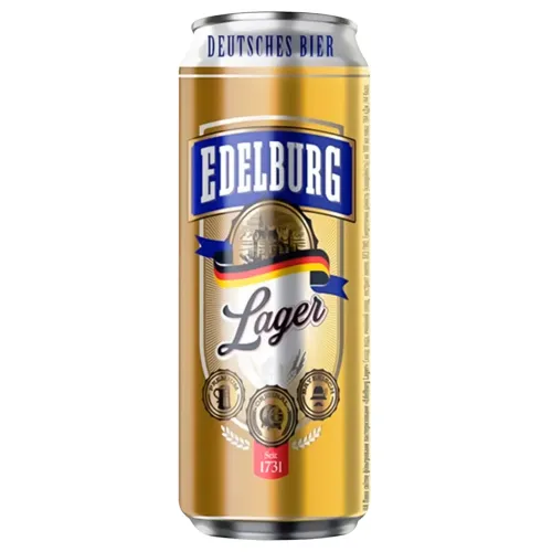 Пиво Edelburg Lager з залізної банки 0.5л