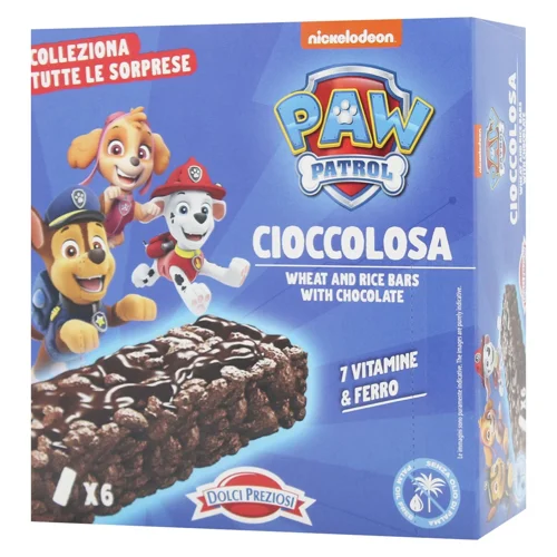 Батончик Dolci Preziosi Paw Patrol пшенично-рисовий з какао, шоколадом, вітамінами та мінералами 120г