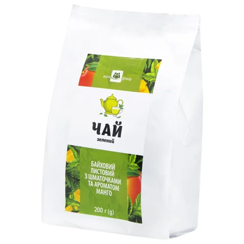 Чай зелений Eurogroup Байховий з шматочками та ароматом манго 200г