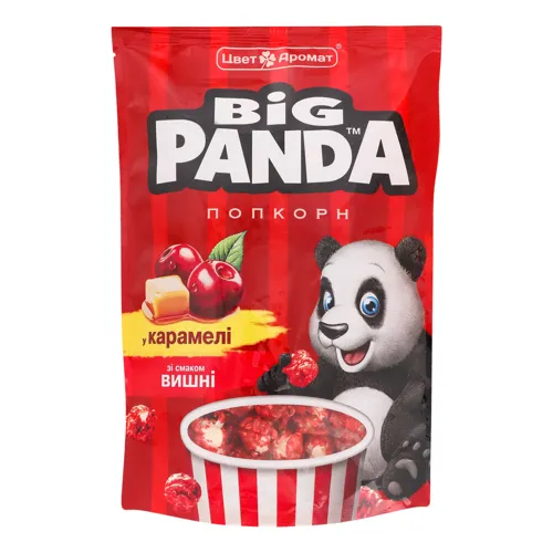Попкорн в карамелі зі смаком вишні Big Panda д/п 90г