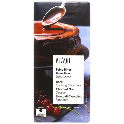 Шоколад кувертюр Vivani темний органічний 150г