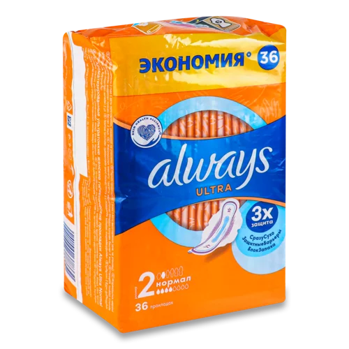 Гігієнічні Прокладки жіночі ультратонкі Нормал Ultra Always, 36 шт