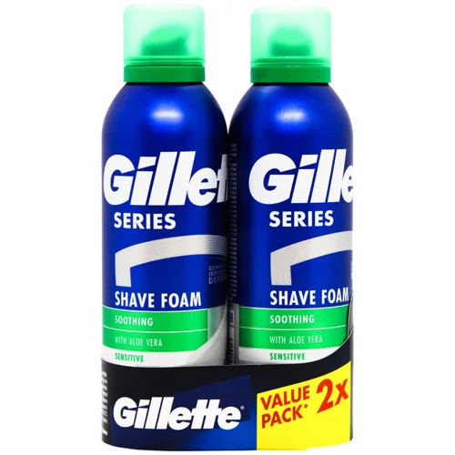 Піна для гоління Gillette Series Для чутливої шкіри з алое вера 200мл + 200мл