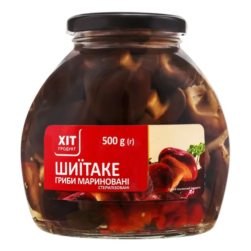 Гриби мариновані стерилізовані Шиїтаке Хіт продукт с/б 500г