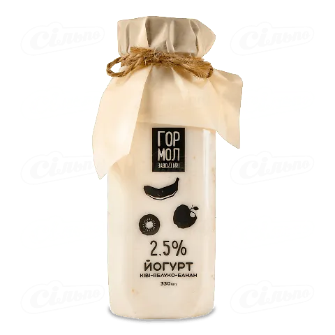 Йогурт «Гормолзавод №1» ківі-яблуко-банан 2,5%, 330г
