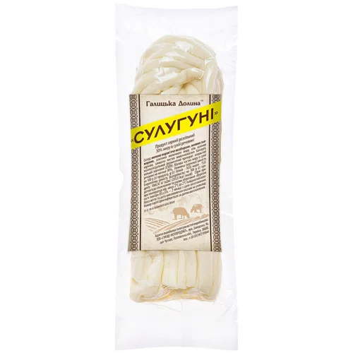 Продукт сирний Галицька Долина Сулугуні Косичка біла 30% ваговий