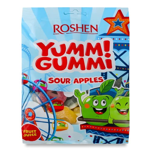 Цукерки Желейні Sour Apples Yummi Gummi Roshen, В/ґ, 165г