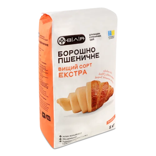 Борошно Пшеничне Екстра Вілія В/С М/У, 5 кг