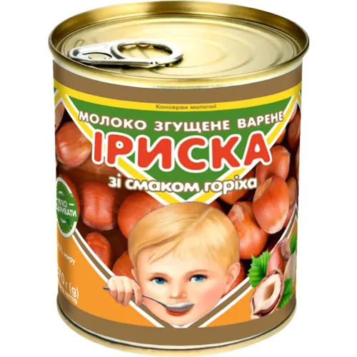 Молоко згущене Первомайський МЗ Іриска варене зі смаком горіху 8.5% 370г