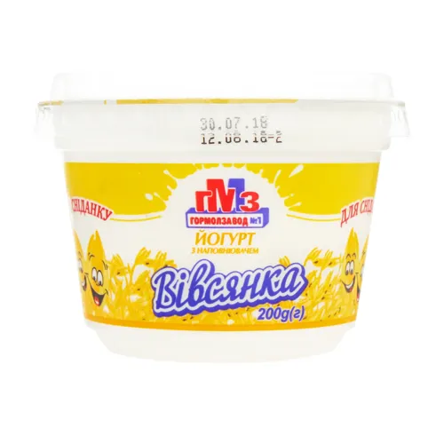 Йогурт 2.5% з наповнювачем Вівсянка Гормолзавод №1 ст 200г