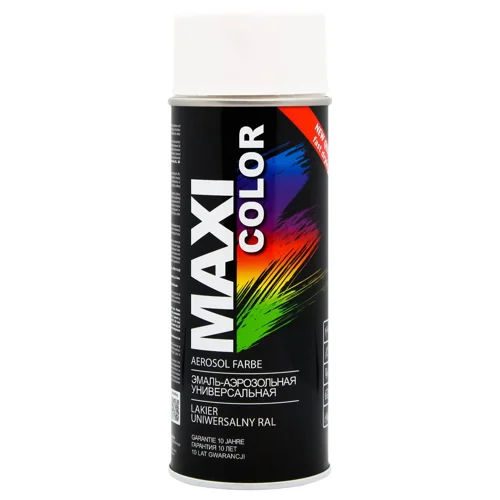 Емаль аерозольна Maxi Color універсальна біла 400мл