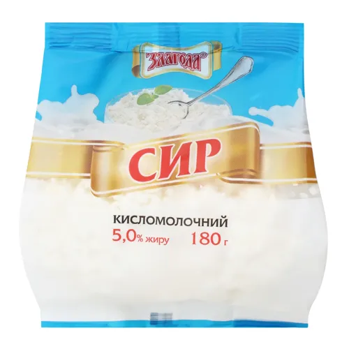 Сир кисломолочний 5% Злагода м/у 180г