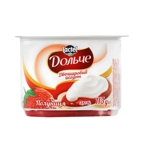 Йогурт 3.2% двошаровий Полуниця Дольче ст 115г