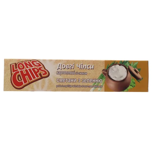Чіпси картопляні зі смаком сметани із зеленню Long Chips к/у 50г