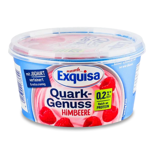 Десерт Сирний 0.2% З Малиною Exquisa П/у 500г