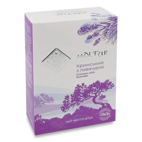 Чай Кримський З Лавандою, Вищого Ґатунку, Картонна Упаковка, 15х2г