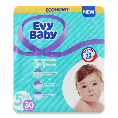 Підгузки Дитячі Junior Evy Baby В/ґ 11-25кг, 30шт