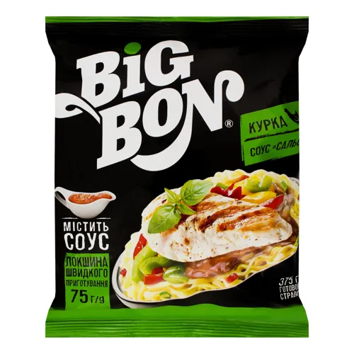 Локшина швидкого приготування Курка+соус Сальса BigBon м/у 75г