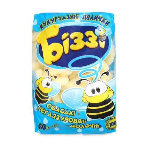 Кукурудзяні Палички Біззі Солодкі Неглазуровані Молочні, 100г