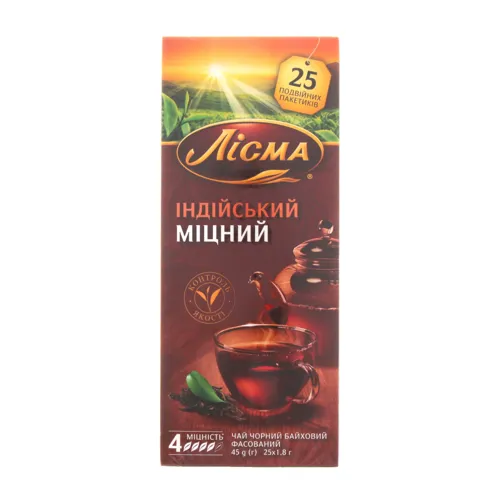 Чай чорний індійський Міцний Лисма к/у 25х1.8г