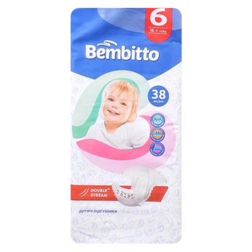 Підгузки Bembitto 6 16+кг 38шт