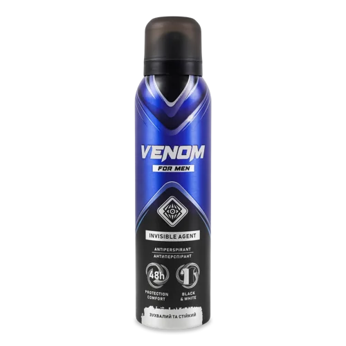 Дезодорант-антиперспірант Аерозольний Invisible Agent Venom для чоловіків, 150 мл