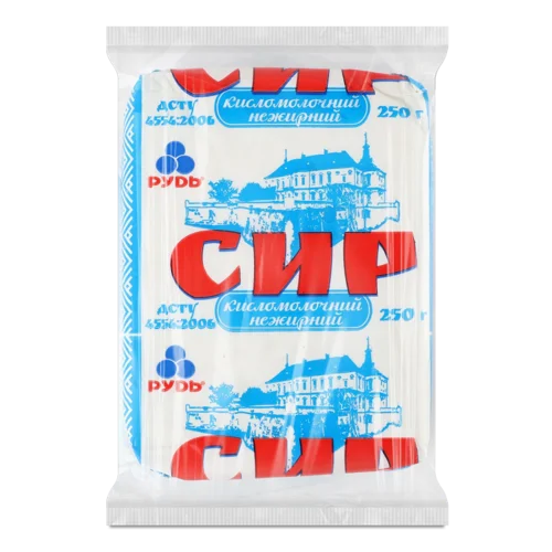 Сир Кисломолочний Нежирний 0.6% Рудь м/у, 250г
