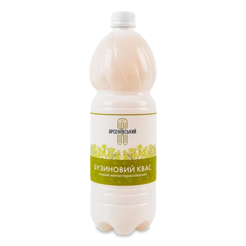 Напій Бродіння Фільтрований Непастеризований Живий Бузиновий Квас Арсеніївський, п/пл 1л