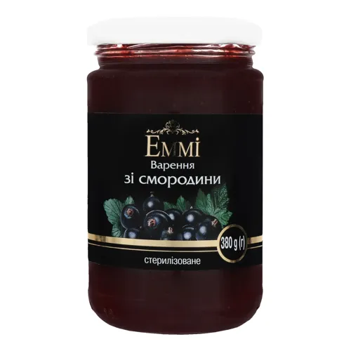 Варення зі смородини стерилізоване вищого сорту Emmi с/б 380г