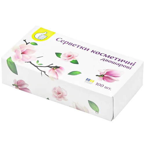 Серветки Auchan косметичні двошарові 100шт