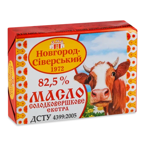 Масло солодковершкове 82.5% в/ґ, Новгород-Сіверський, 180г