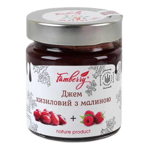 Джем Кизиловий З Малиною Натуральний, Скляна Банка 230г