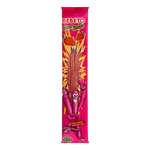 Мармелад жувальний «Strawberry Sour Sticks» Bebeto м/у 35г