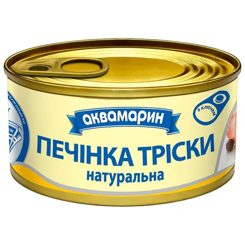Печінка тріски Аквамарин Натуральна 100г