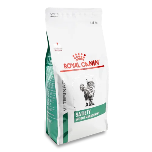 Корм сухий повнораціонний дієтичний для дорослих котів Satiety Veterinary Royal Canin, в/ґ, 1.5 кг