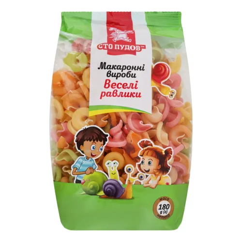 Вироби макаронні Веселі равлики Сто Пудів м/у 180г