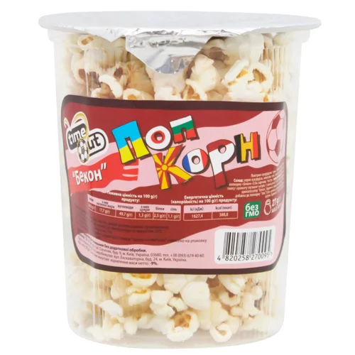 Попкорн Time Out зі смаком бекону 27г