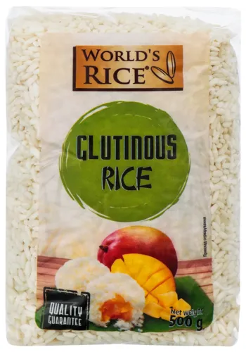 Рис довгозернистий шліфований Glutinous World's Rice м/у 500г