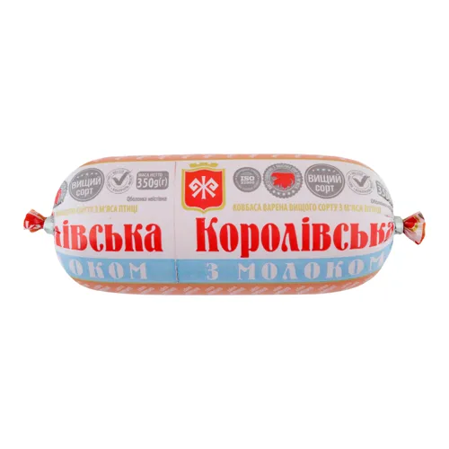 Ковбаса варена з м'яса птиці Королівська з молоком М'ясна Гільдія 350г