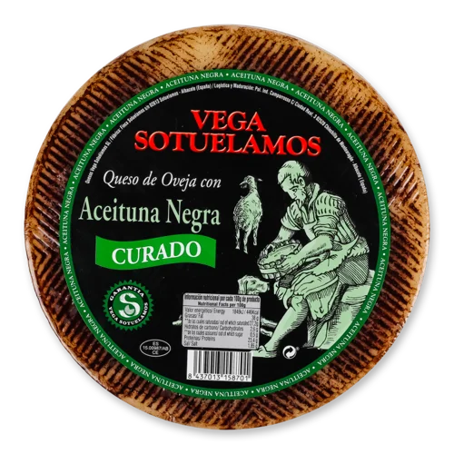 Сир Овечий 55% З Чорними Оливками Aceituna Negra Витриманий Vega Sotuelamos, кг