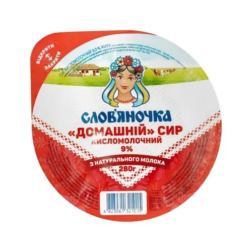 Сир кисломолочний Слов'яночка Домашній 9% 280 г