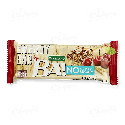 Батончик Ba! злаковий вишня-насіння амаранта без цукру, 30г