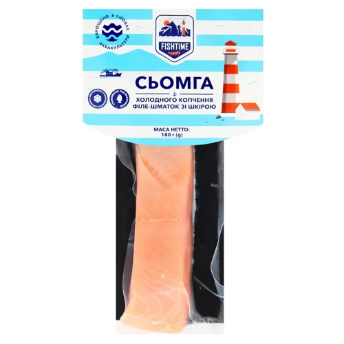 Сьомга Fishtime філе-шматок холодного копчення 180г