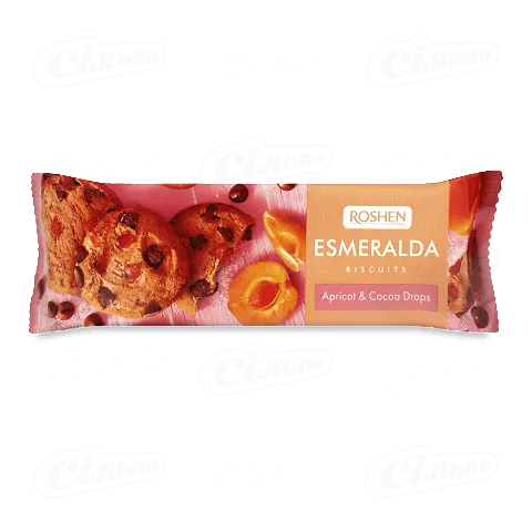 Печиво Roshen «Есмеральда» з абрикосом та шматочками глазурі, 150г