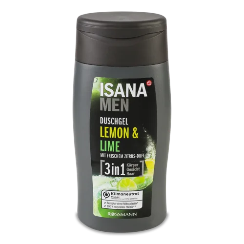 Гель для Душу Чоловіків 3в1 Lemon&Lime Men Ісана, 300мл