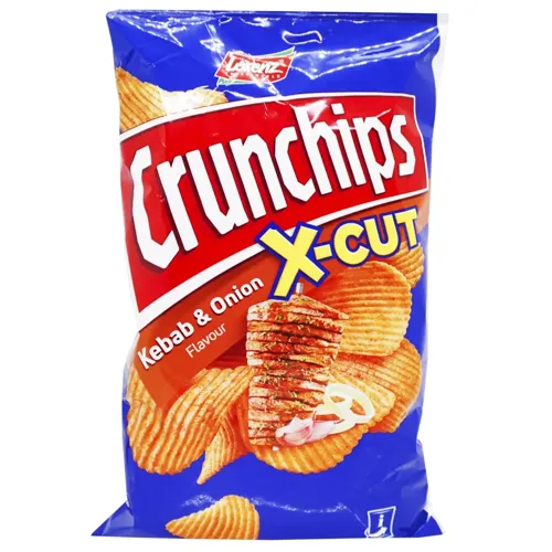 Чіпси картопляні Lorenz Crunchips X-cut Кебаб та цибуля хвилясті 75г