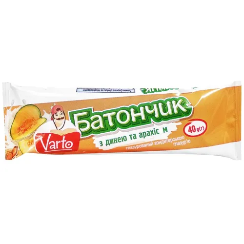 Батончик з динею та арахісом глазурований Varto 40г