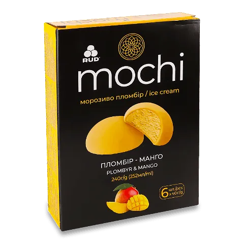 Морозиво Rud Mochi пломбір манго, 240г