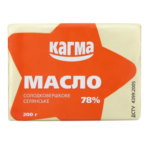Масло солодковершкове 78% Селянське Кагма м/у 200г